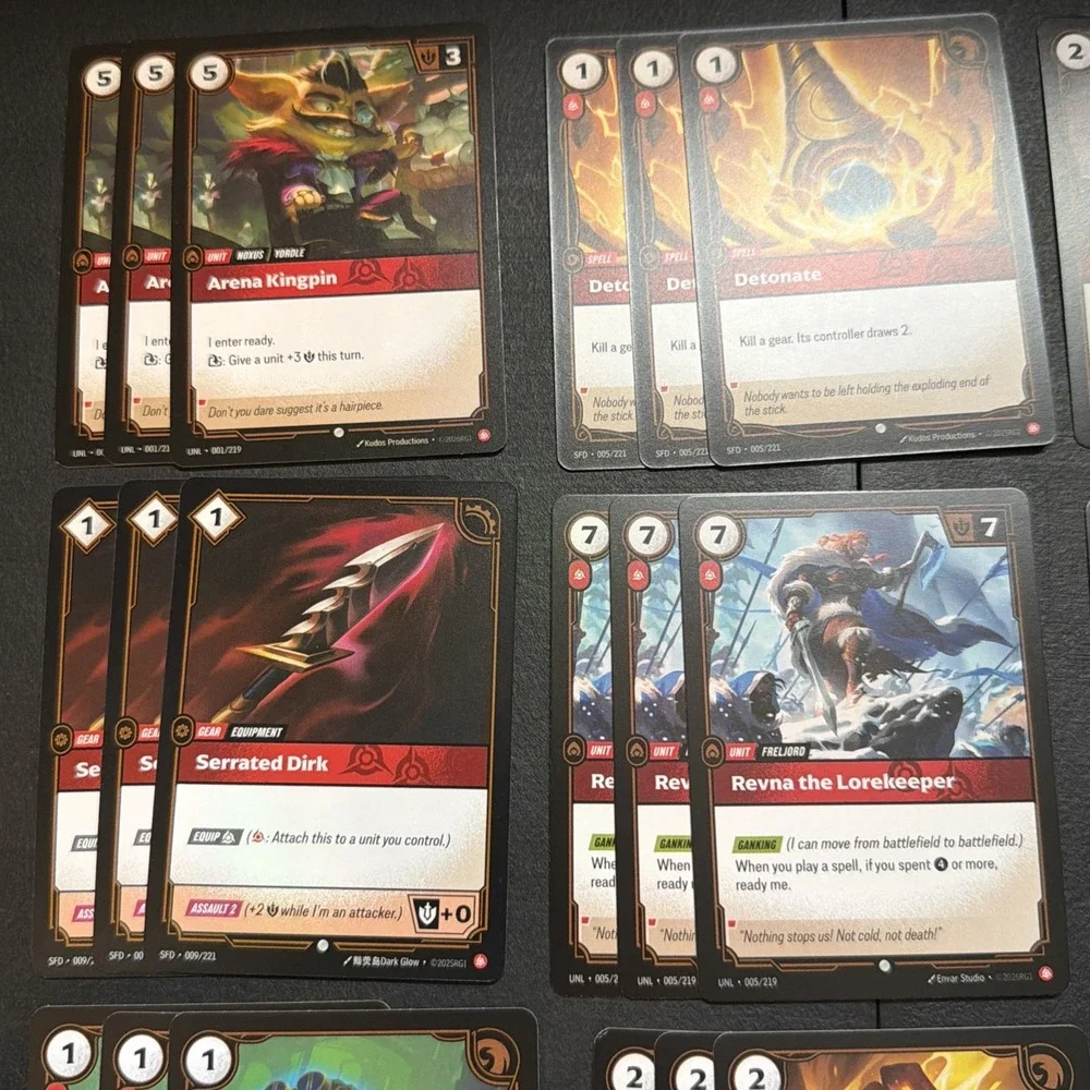 Riftbound Red Playset Lot 48 Cards Total Fury Rune UNL & SFD